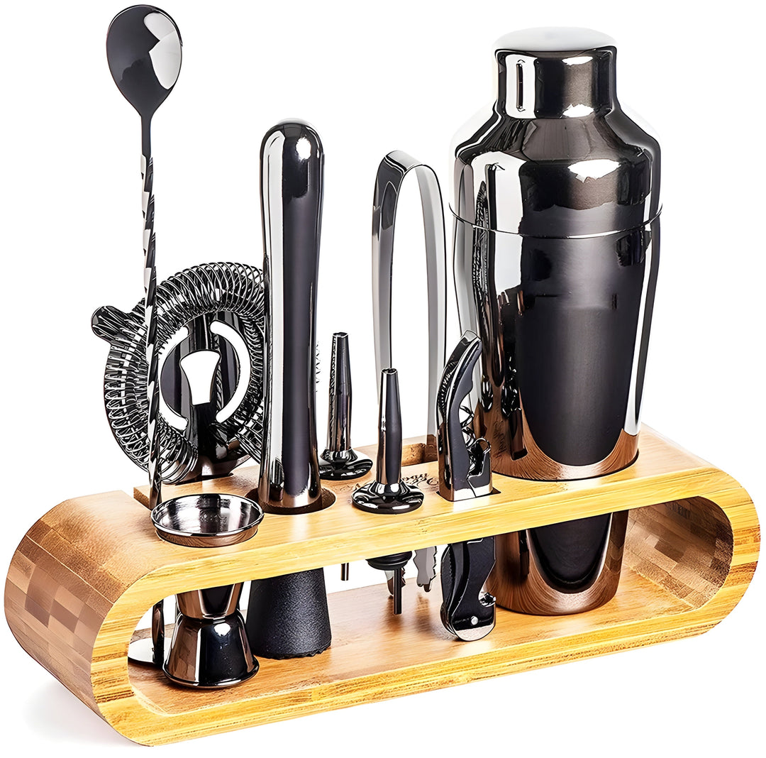Cocktail-Shaker-Set aus Edelstahl – 10-teiliges Premium-Barkeeper-Set | Ideal für Mischgetränke und Partys | Karnz