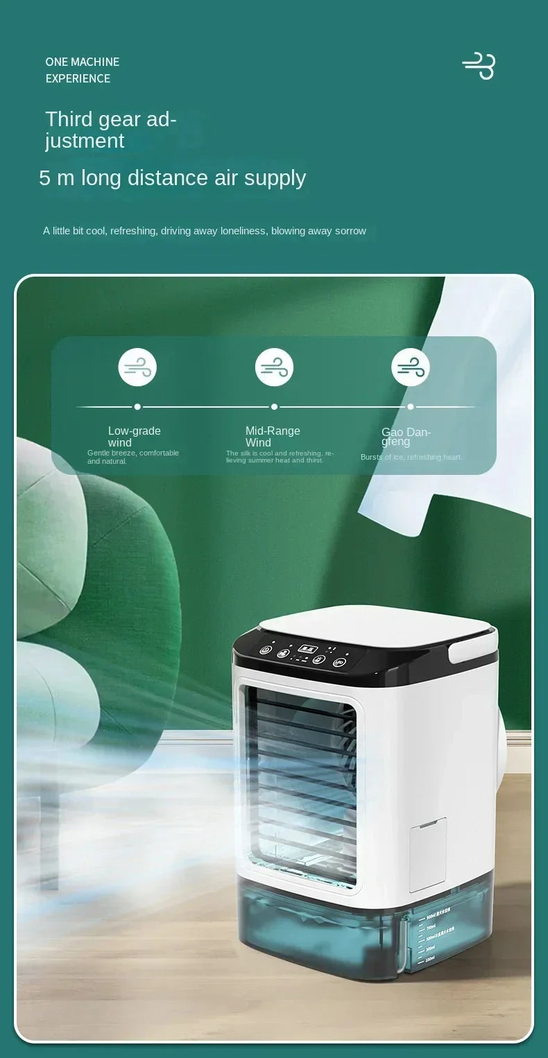 Tragbarer Desktop-Luftkonditionierer – Dual Spray Ultraschall-Luftbefeuchter, 3-Gang leiser Luftkühler mit Nachtlicht für Zuhause | Karnz