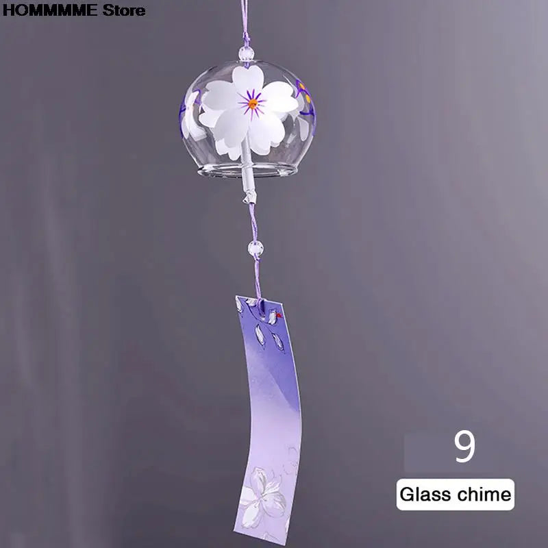 Yumeko Glas-Windspiel | Japanischer Stil | Handgefertigt | Klarer Klang | Dekorativer Anhänger