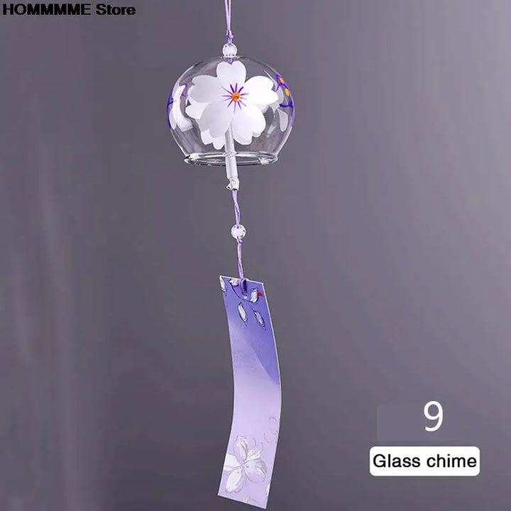 Yumeko Glas-Windspiel | Japanischer Stil | Handgefertigt | Klarer Klang | Dekorativer Anhänger