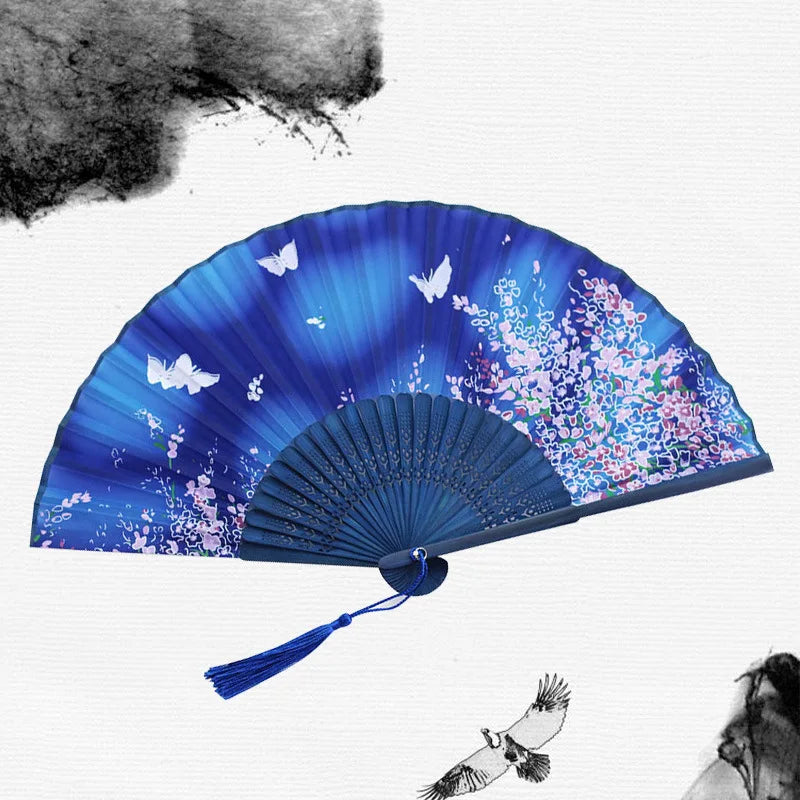 Traditioneller japanischer Stil Blumiger Handfächer | Karnz