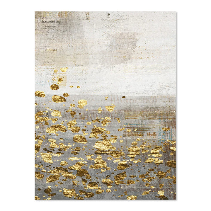Beige Grau Goldgefleckt Vintage Abstrakte Wandkunst Fine Art Leinwanddrucke Zeitgenössische Bilder für elegante Innenräume | Karnz
