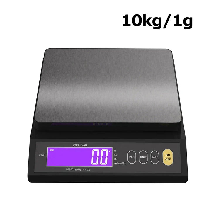 Karnz | 5 kg/0,1 g und 10 kg/1 g digitale elektronische Küchenwaage, LCD-Display, voll wasserdichtes Edelstahl-Waagetool zum Backen