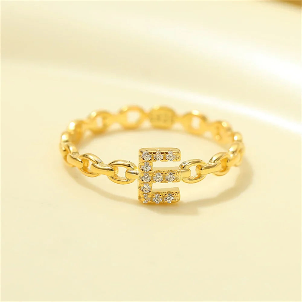 Karnz | Zierlicher Diamant Buchstaben Initialring
