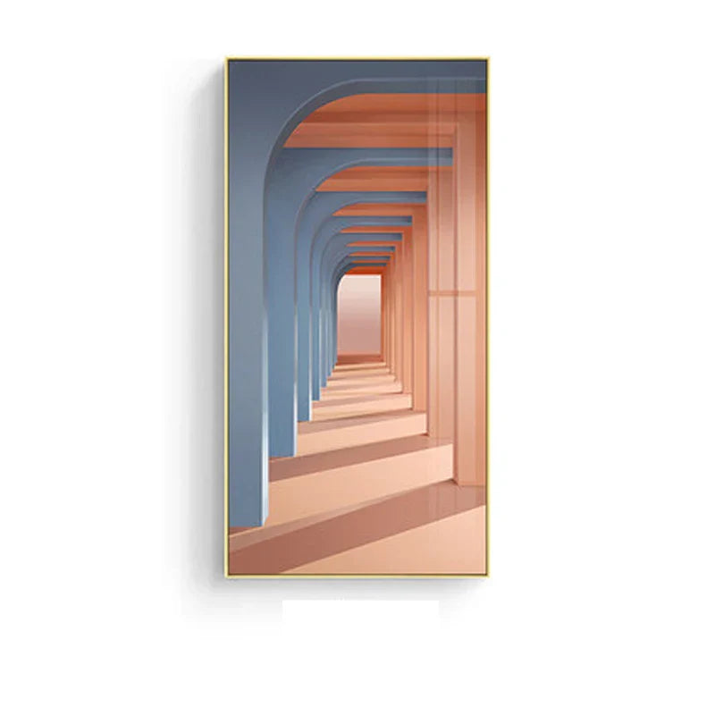 Moderne abstrakte minimalistische Bögen Architektur Wandkunst Fine Art Leinwanddrucke Bilder für Eingangsbereich Foyer Wohnzimmer Home Office Dekor | Karnz