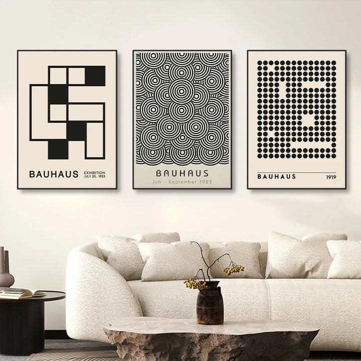Vintage Retro Geometric Abstract Bauhaus Expo Kunst Galerie Poster Wandkunst Feine Kunst Leinwanddrucke Bilder Für Wohnzimmer Esszimmer Home Office Dekor | Karnz