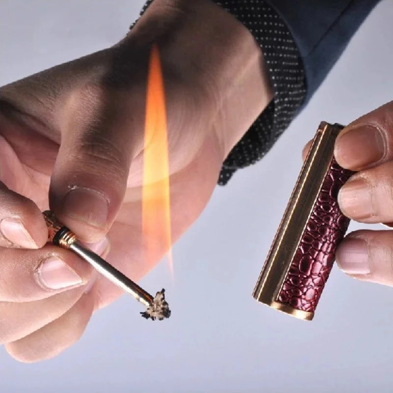 Leder Schlüsselbund Metall Match Inferno Feuerzeug | Karnz