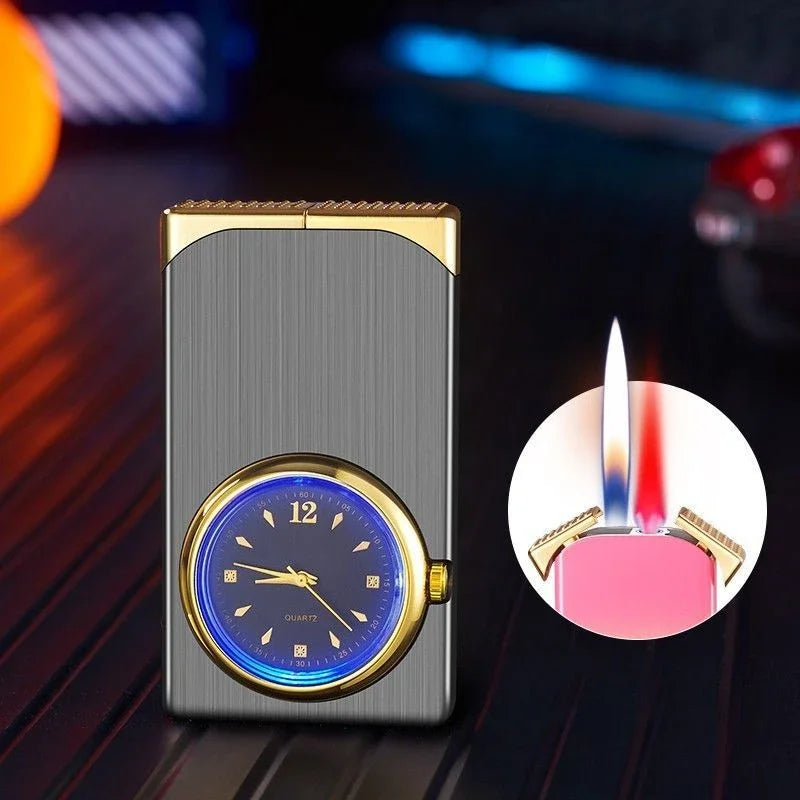 Kreative Dual Fire Farbverlauf Feuerzeug Uhr | Karnz
