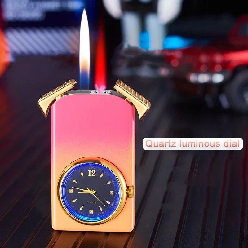 Kreative Dual Fire Farbverlauf Feuerzeug Uhr | Karnz