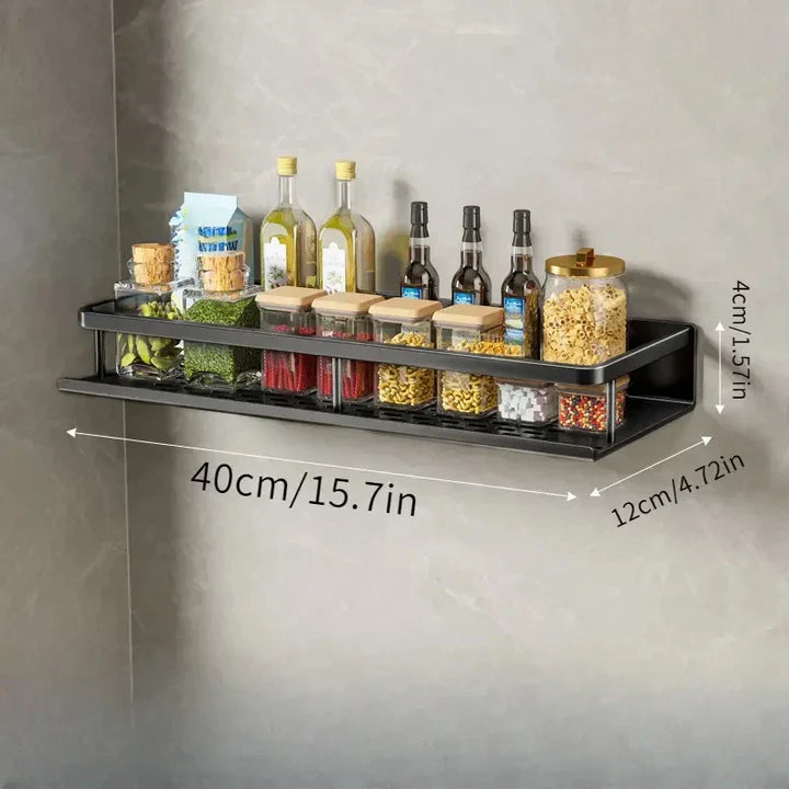 Wandmontierter Küchenregal – Platzsparendes und stilvolles Aluminiumregal für Küchenutensilien | Karnz
