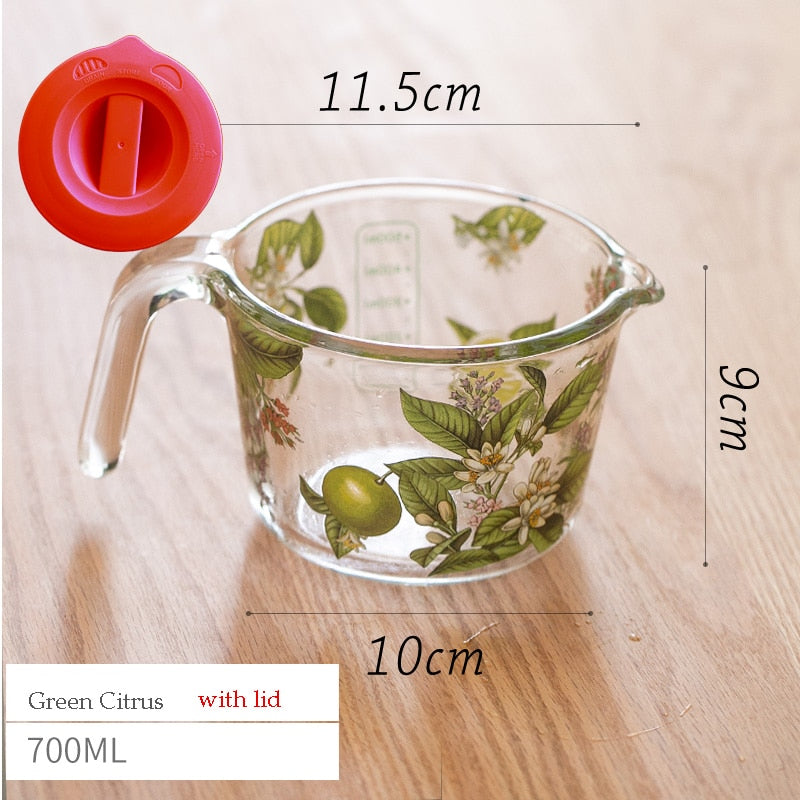 Retro Flowers Messbecher mit Deckel