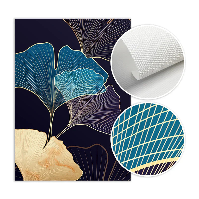 Abstrakte Botanische Tropische Blaue Aubergine Florale Wandkunst Feine Kunst Leinwanddrucke Bilder Für Wohnzimmer Schlafzimmer Hotelzimmer Dekor | Karnz