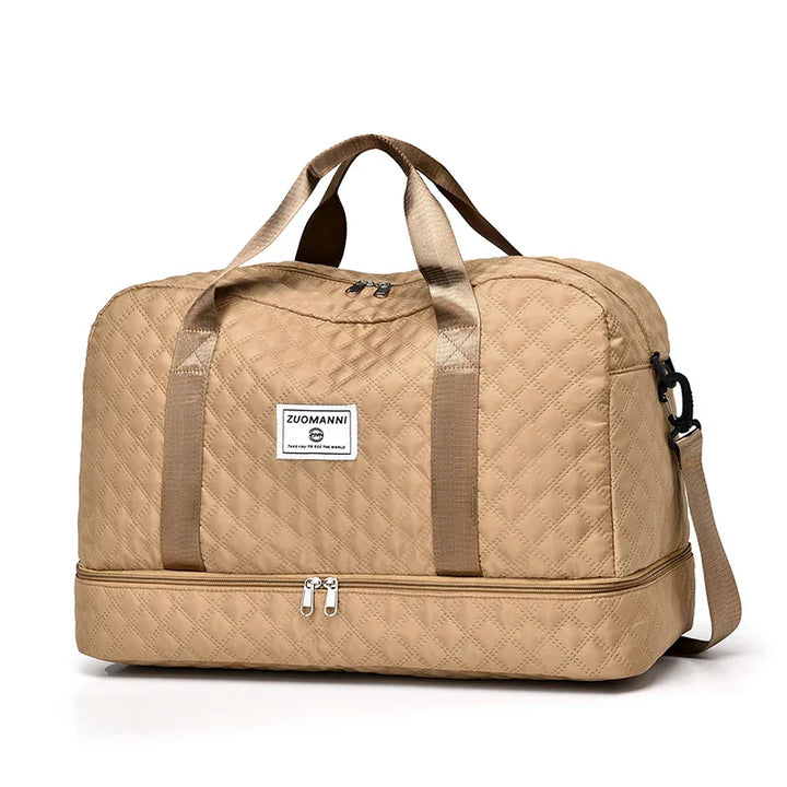 Karnz | Raumio TravelFlex Leichte Reisetasche mit Rautenmuster | Große Sport- & Wochenendtasche mit Schuhfach & Nassfach | Handgepäcktauglich & faltbar