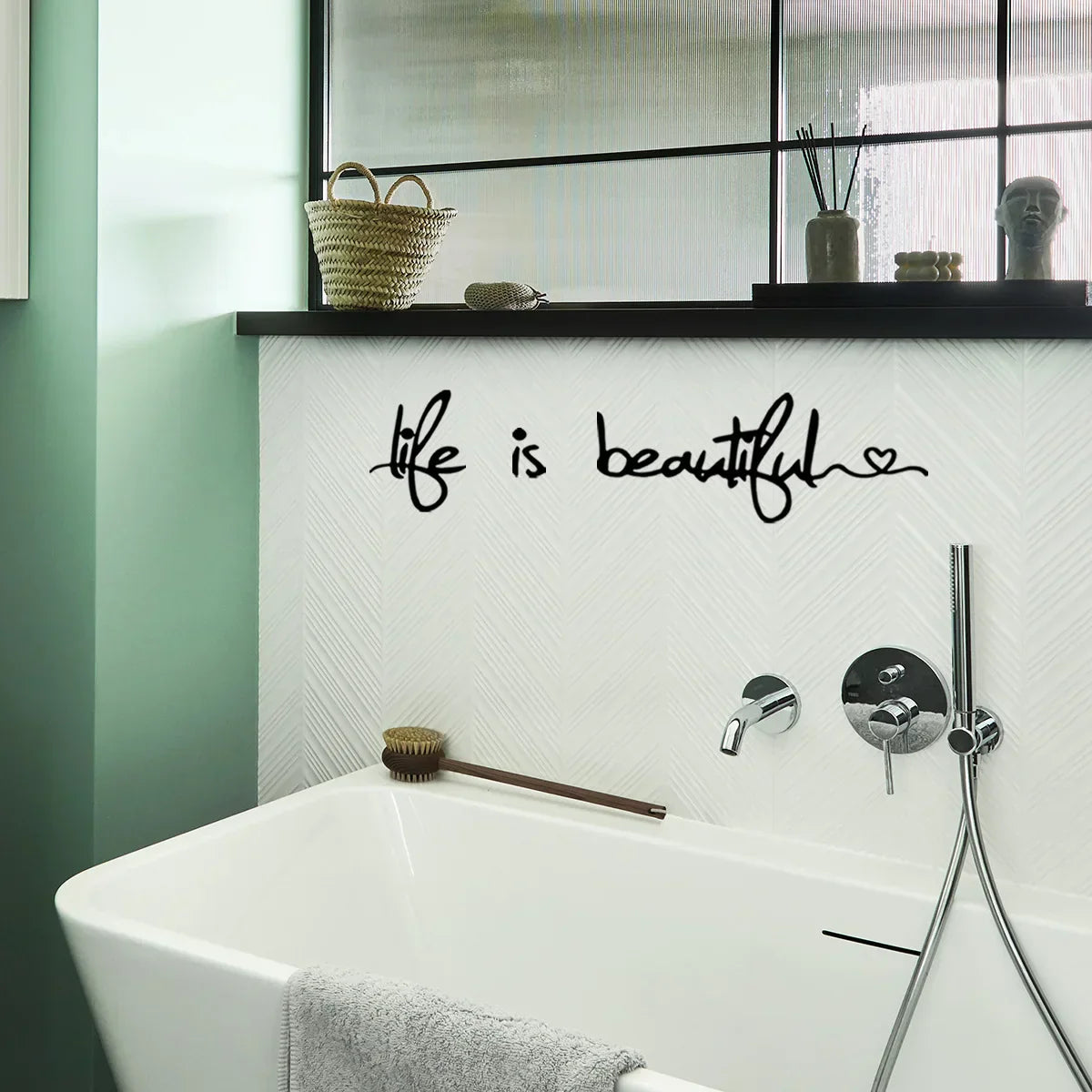 Schöner Leben Inspirierender Wandaufkleber Abnehmbarer Peel and Stick Tägliches Mantra Wandtattoo Kreatives DIY Zuhause Dekor Für Wohnzimmer Schlafzimmer Esszimmer | Karnz
