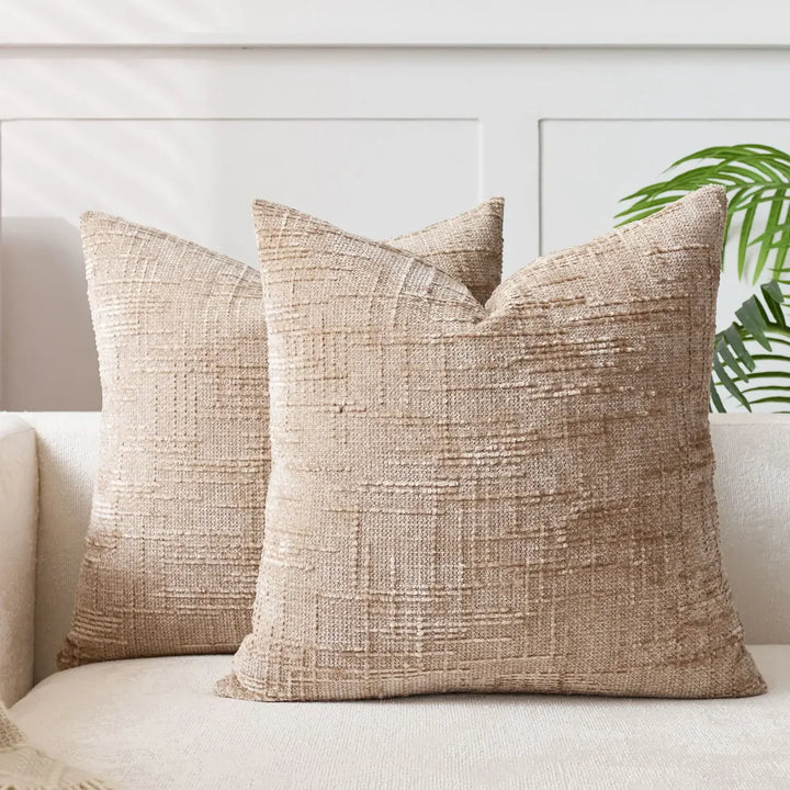 Chenille Sofa Kissenbezug – Weiches einfarbiges Design | Elegante Dekoration für Wohnzimmer & Schlafzimmer | Karnz