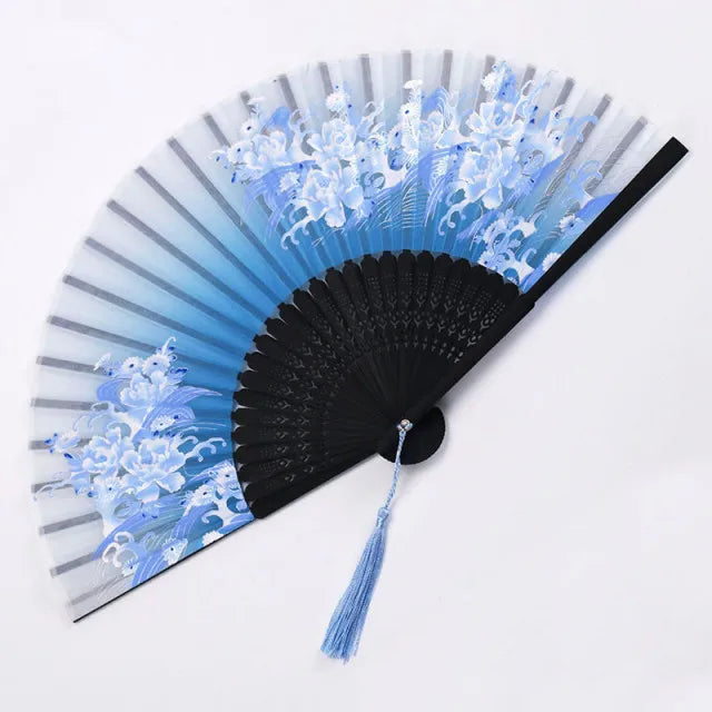 Traditioneller japanischer Stil Blumiger Handfächer | Karnz