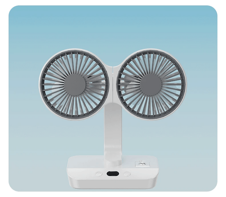 Wiederaufladbarer Ventilator mit Doppelkopf | Karnz