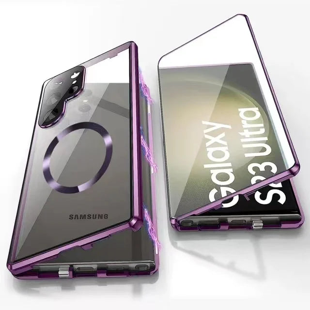 Metall Aluminiumlegierung 360 Hülle mit Sicherheitsverschluss für Samsung Galaxy S24-S23 Serie