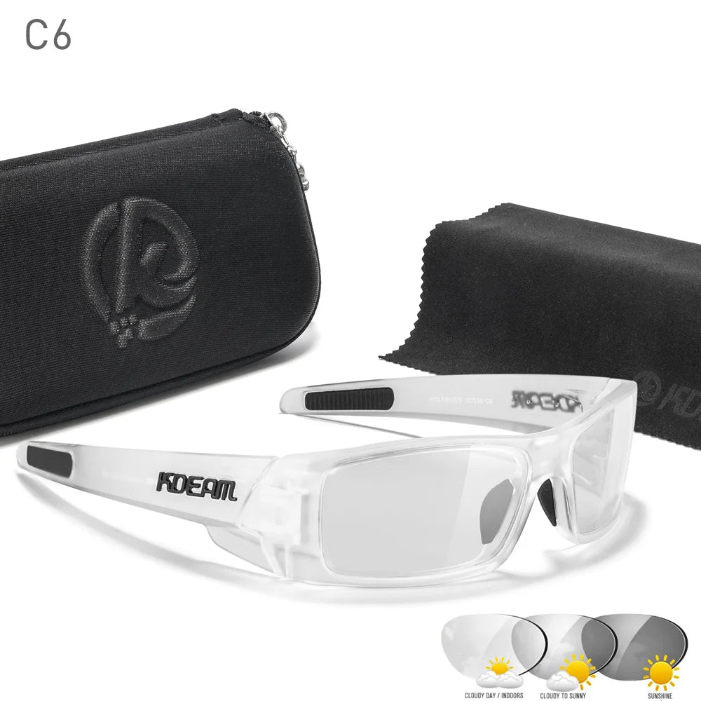 Photochrome Sonnenbrille Schwarzer Rahmen mit Etui | Karnz