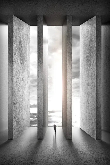 Moderne geometrische architektonische Landschaften Wandkunst Fine Art Leinwanddrucke Bilder für Studio, Home Office, Eingangsbereich Inspirierende Kunstdeko | Karnz