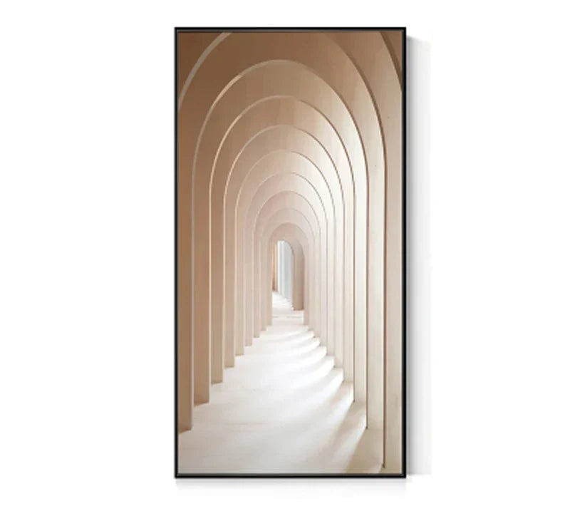 Moderne abstrakte minimalistische Bögen Architektur Wandkunst Fine Art Leinwanddrucke Bilder für Eingangsbereich Foyer Wohnzimmer Home Office Dekor | Karnz