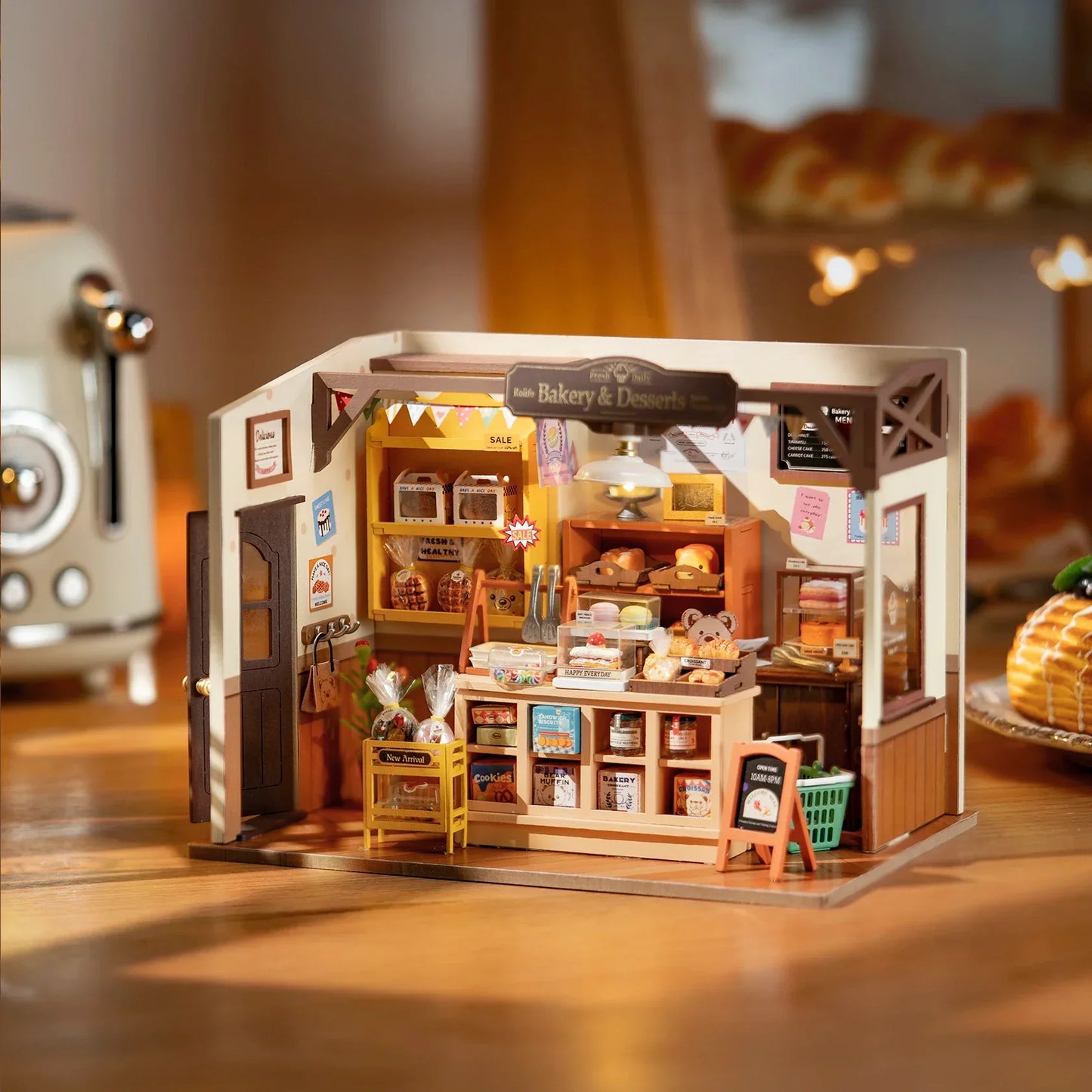Miniatur Café Holz Zusammenbau DIY Bäckerei Set | Karnz