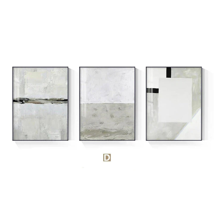Minimalistische Beige-Grau-Farbblock abstrakte Wandkunst Fine Art Leinwanddrucke Bilder für moderne Wohnungen Wohnzimmer Schlafzimmer zeitgenössische Wohnkultur