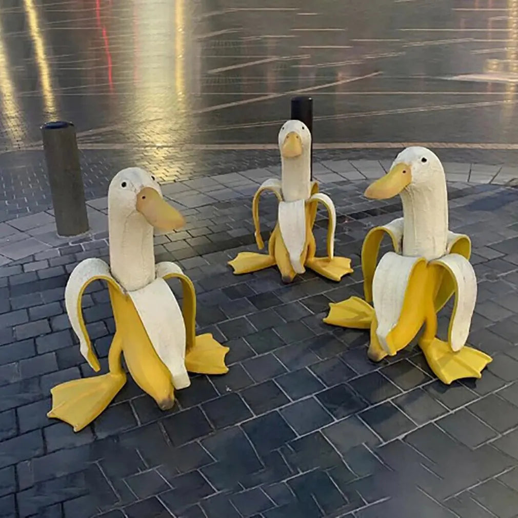 Geschälte Banane Ente Gesicht Gartendekor | Karnz