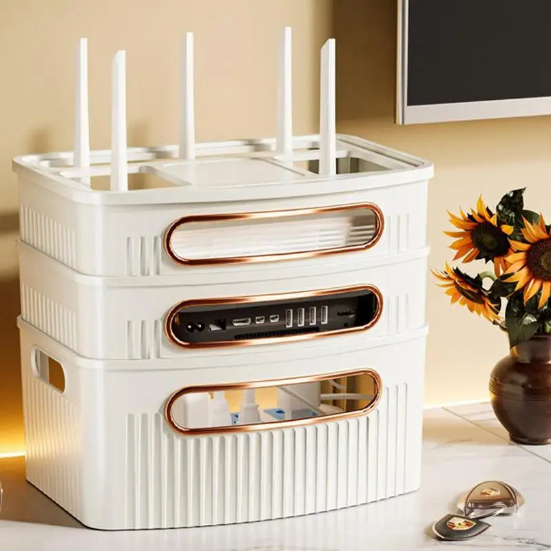 Staubdichter dekorativer Router Aufbewahrungsbox Organizer