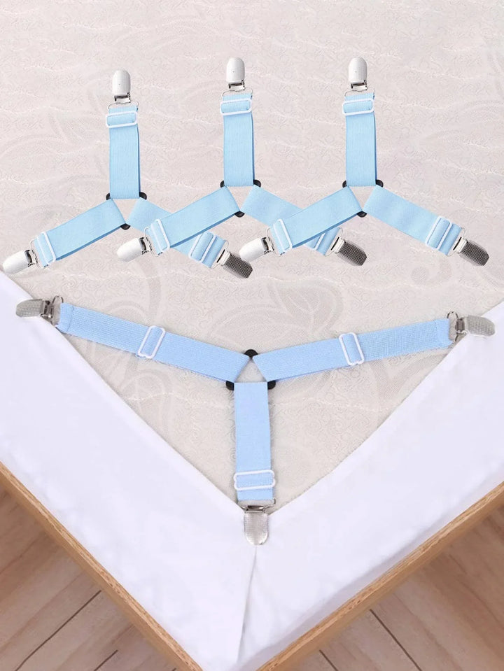 Karnz | GRIPFIX Spannbettlakenhalter-Set | 4-Pack Dreieckige Bettlakenriemen | Verstellbar & Rutschfest – Für Matratzen, Tischdecken & Abdeckungen