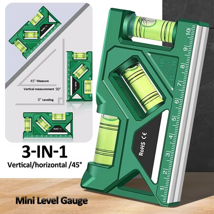 Präzisions-Taschenwasserwaage mit Magnetfuß und Winkelmesser