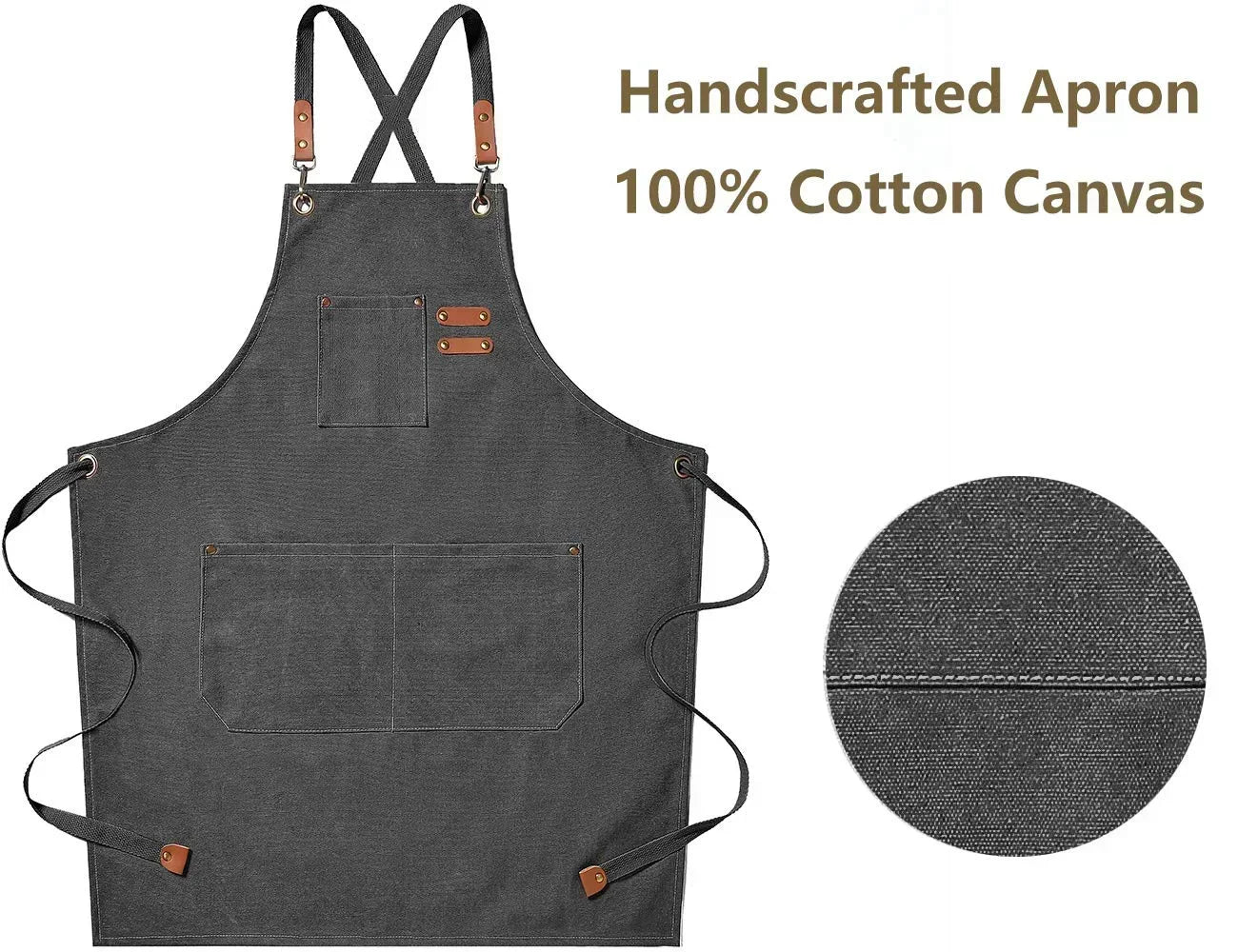 Canvas Schürze mit Taschen, verstellbar, Unisex | Karnz