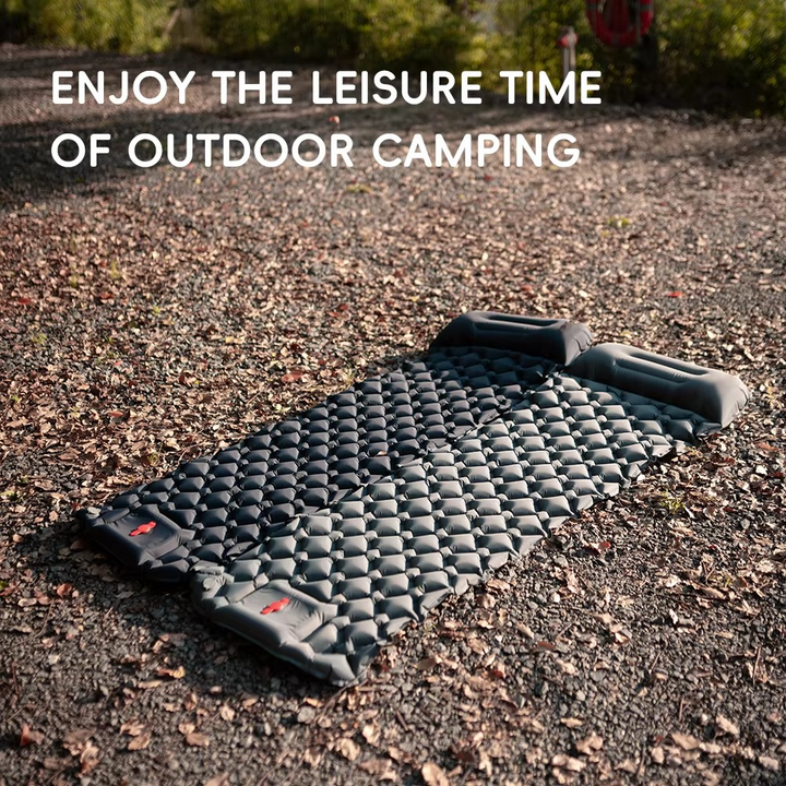 Aufblasbare Camping-Isomatte mit integriertem Kissen, selbstaufblasendes Luftkissen für Wanderungen und Outdoor-Reisen