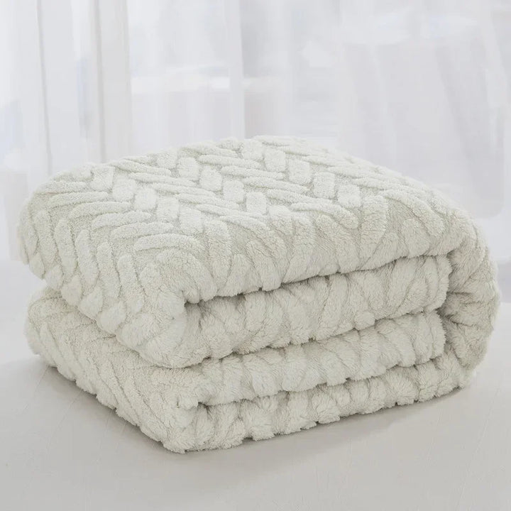 Karnz | Jacquard Fleece Decke CozyWeave | Einzelnes Layer & Doppelseitig | Weiche Tafu & Shu Baumwollfleece | Für Herbst & Winter
