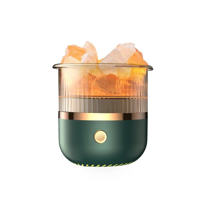 Karnz | Himalaya Salzkrystalllampe & Ätherischer Öl Diffusor, USB Ultraschall Luftbefeuchter für Zuhause & Büro