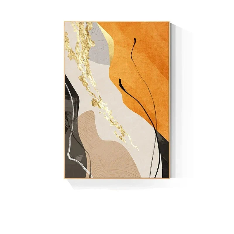 Erdige Farben Nordisch Abstrakte Geometrische Wandkunst Fein Kunst Leinwand Drucke Grün Braun Beige Orange Bilder Für Wohnzimmer Esszimmer Dekor | Karnz