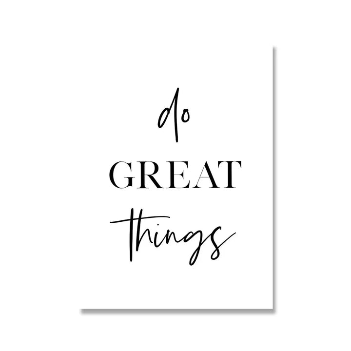 Mach große Dinge Motivationszitate Tägliches Mantra Poster Wandkunst Fine Art Leinwanddrucke Schwarz Weiß Bilder Für Wohnzimmer Home Office Dekor | Karnz