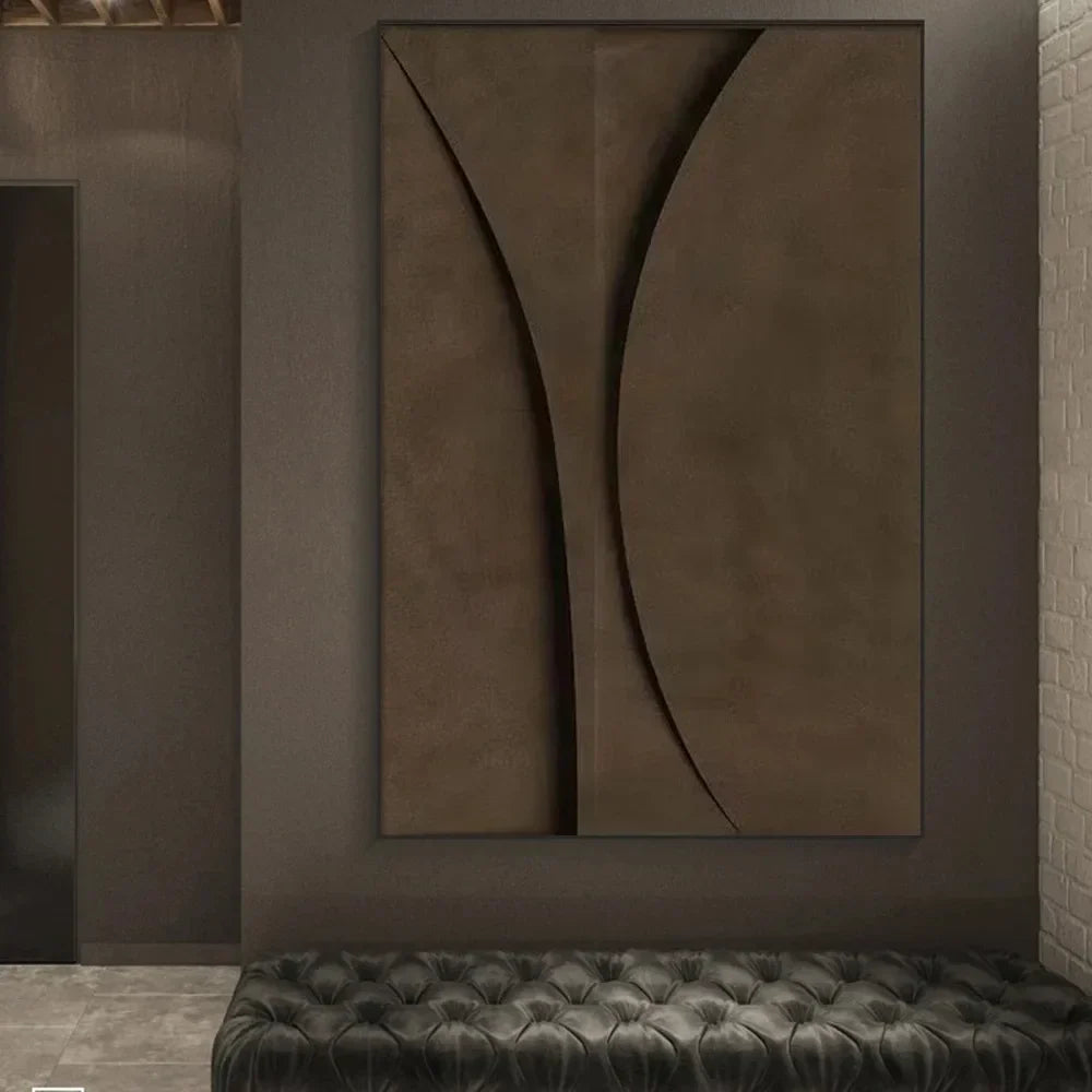 Moderner Minimalistischer Flacher Geometrischer Linien Wandkunst Feine Kunst Leinwanddrucke Retro Braune Abstrakte Bilder Für Das Wohnzimmer Zeitgenössische Inneneinrichtung Dekor | Karnz