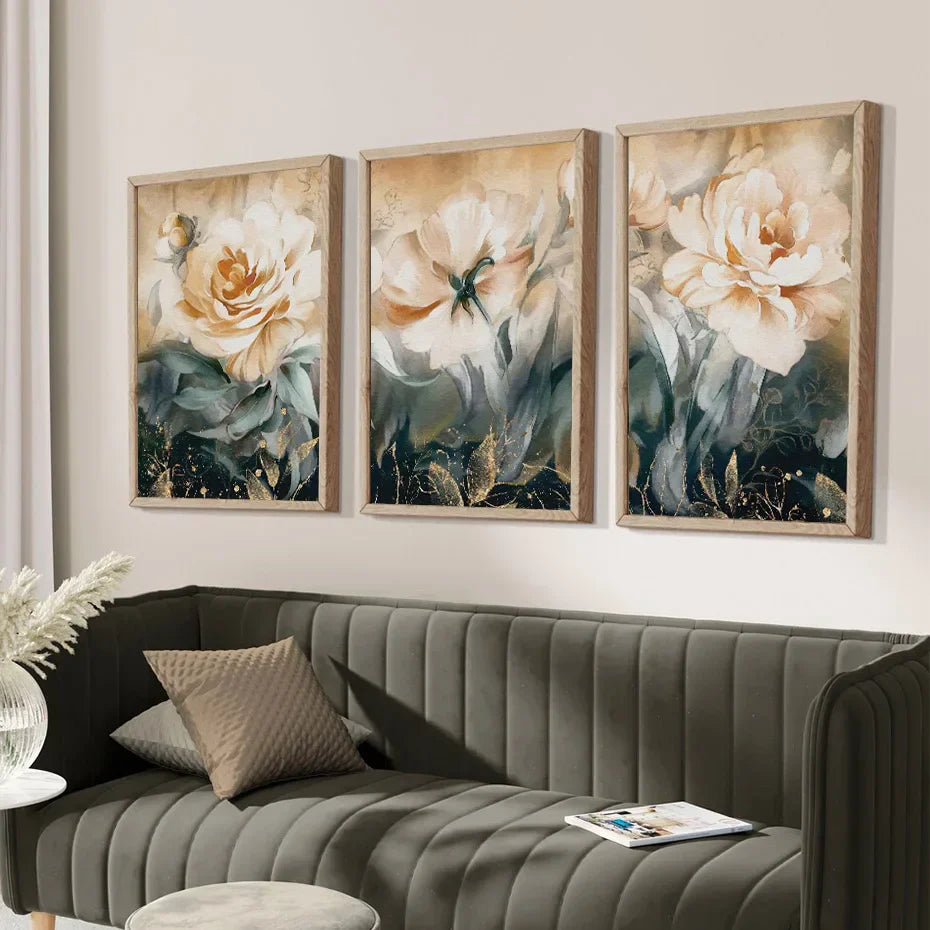 Serene Pastellblüten Florale Abstrakte Wandkunst Feine Kunst Leinwanddrucke Moderne Botanik Bilder Für Wohnzimmer Esszimmer Kunst Dekor | Karnz