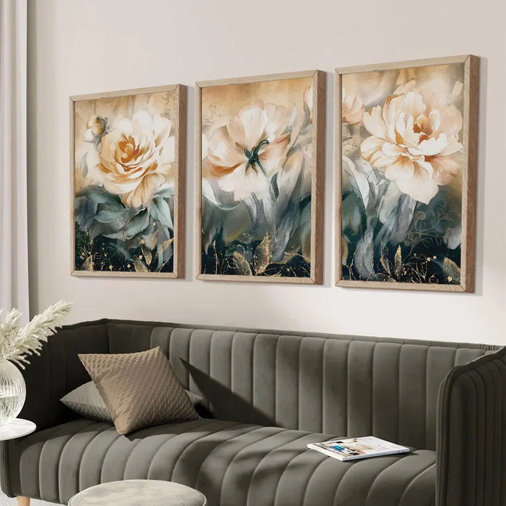 Serene Pastellblüten Florale Abstrakte Wandkunst Feine Kunst Leinwanddrucke Moderne Botanik Bilder Für Wohnzimmer Esszimmer Kunst Dekor | Karnz