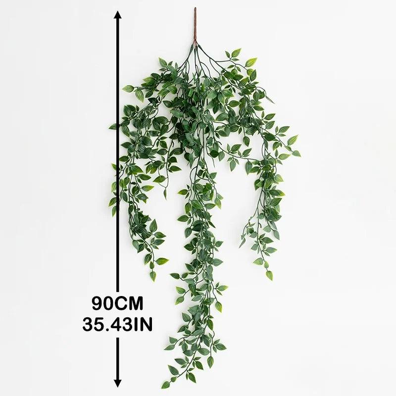Karnz | VerduraLine Künstliche Pflanze Hängend | Immergrün & Wartungsfrei | 90 cm Dekoration | Frisches Natürliches Design
