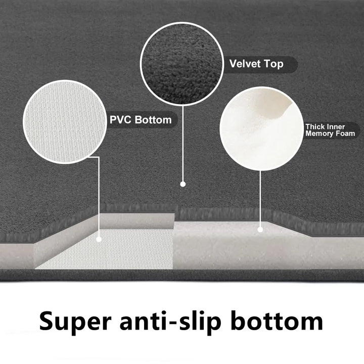 Ultra-absorbierende nordische Badematte Duschraum Bodenmatte super rutschfest gepolsterte weiche Samt-Duschmatte für das Badezimmer | Karnz