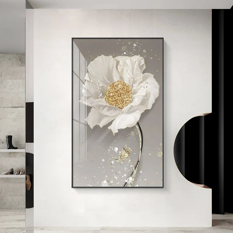 Moderne abstrakte Farbkleks Blumenwandkunst Fine Art Leinwanddrucke Poster elegante botanische Bilder für Wohnzimmer Dekor | Karnz
