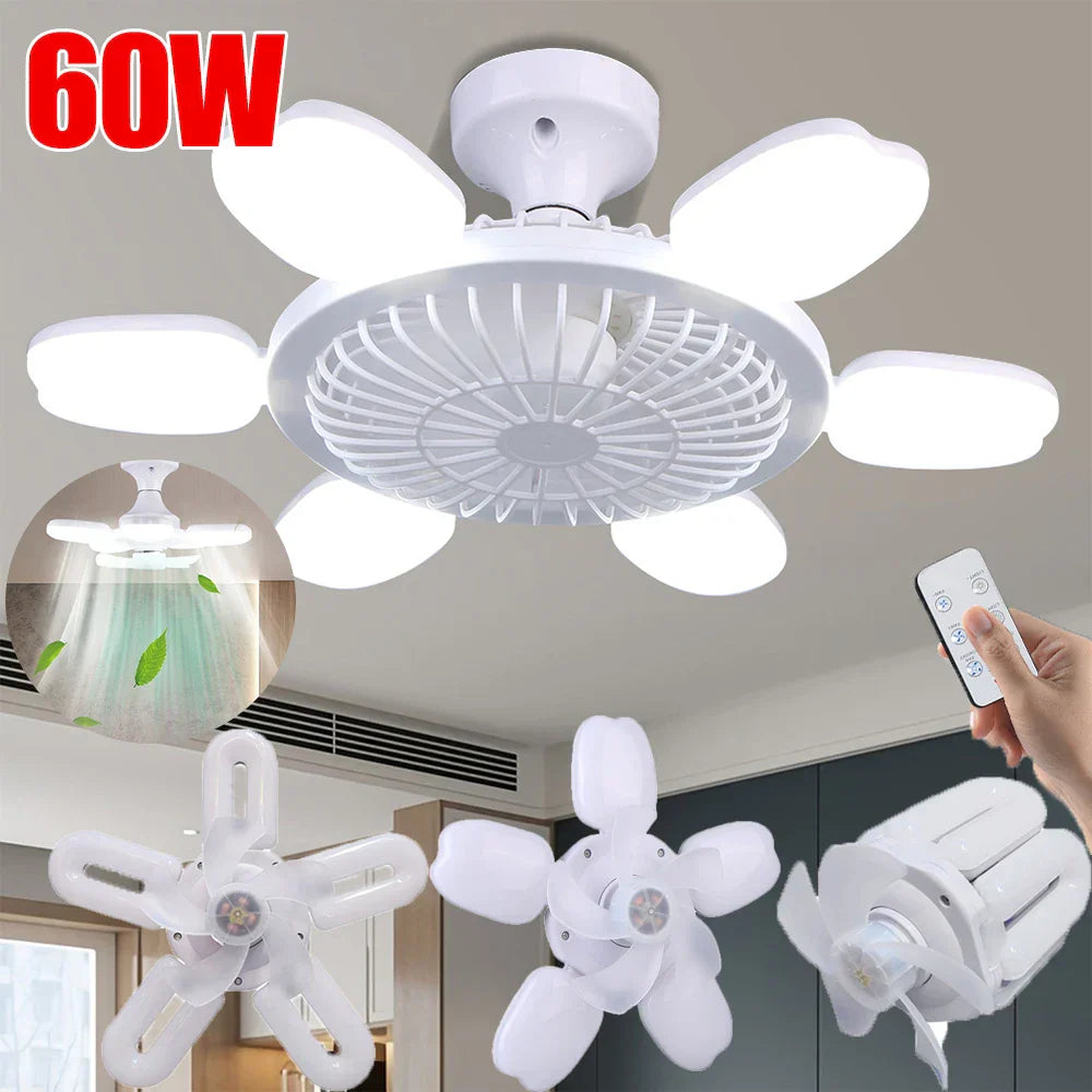 Silent Adjustable Remote Control Ceiling Foldable Fan Lamp | Karnz