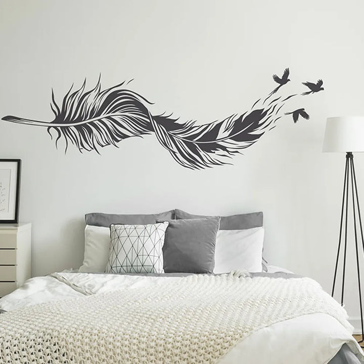 Vögel einer Feder Vinyl Wandaufkleber für Schlafzimmer Wohnzimmer Abnehmbarer Peel & Stick Wandtattoo für kreative DIY Wohnkultur | Karnz