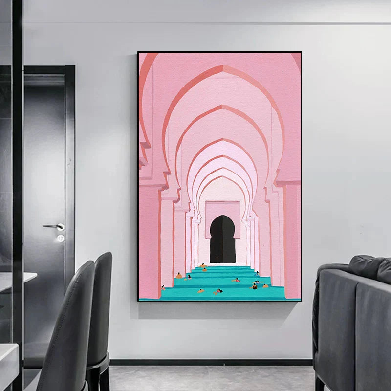 Minimalistische abstrakte architektonische Wandkunst feine Kunstleinwand Drucke Poster Bilder für moderne Apartment Wohnzimmer Büro Dekor | Karnz