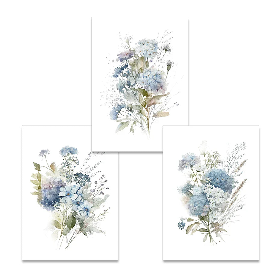 Minimalistische Wilde Wiesenblumen Aquarell Wandkunst Fein Kunst Leinwanddrucke Botanische Poster Bilder Für Wohnzimmer Wohnkultur | Karnz