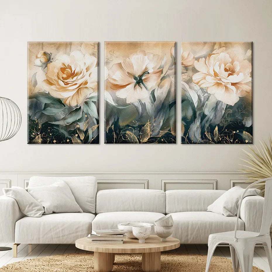 Serene Pastellblüten Florale Abstrakte Wandkunst Feine Kunst Leinwanddrucke Moderne Botanik Bilder Für Wohnzimmer Esszimmer Kunst Dekor | Karnz
