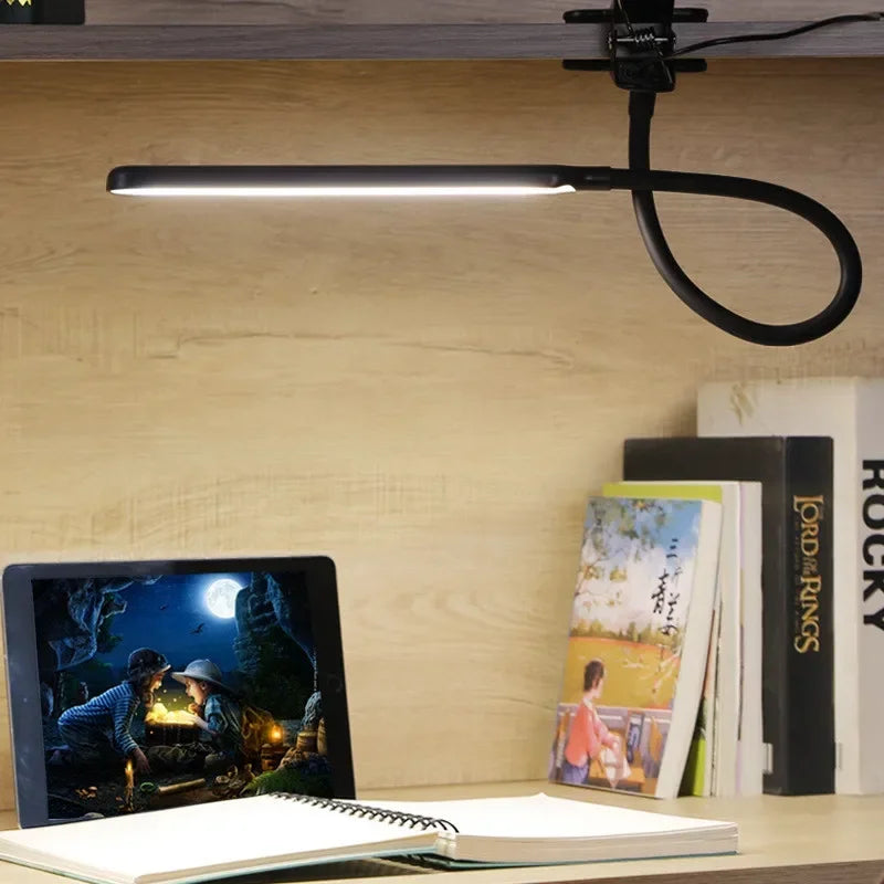 Karnz | LED-Klemmleuchte LumaFlex | 3 Lichtfarben & 10 Helligkeitsstufen | USB-Betrieb | Flexibler Schwanenhals | Augenfreundlich & Dimmbar