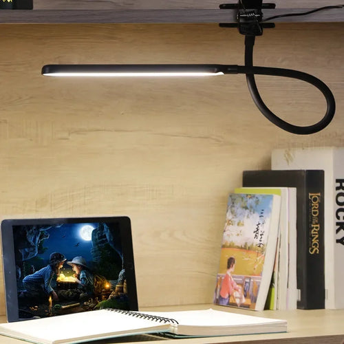Karnz | LED-Klemmleuchte LumaFlex | 3 Lichtfarben & 10 Helligkeitsstufen | USB-Betrieb | Flexibler Schwanenhals | Augenfreundlich & Dimmbar